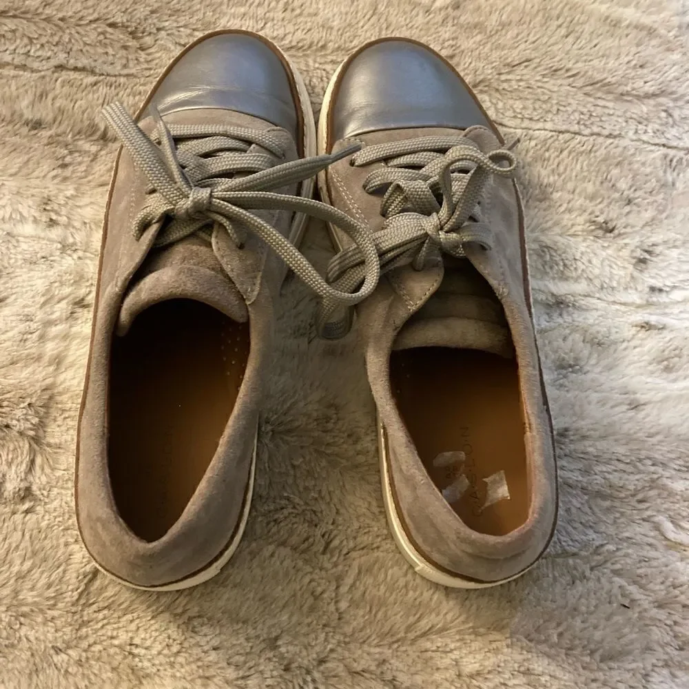 𝅺: : Caslon Suede Metallic & Grey Sneakers : :​